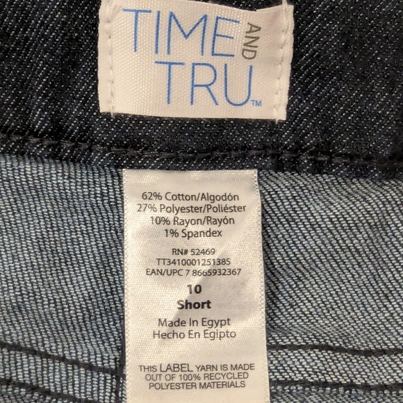 New Time and Tru Women's Wide Leg Retro Dark Wash Trouser Jeans, size 10 Short - Picture 6 of 6